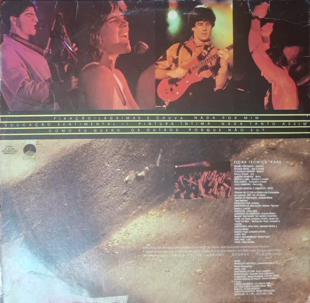 Capa do disco Ao Vivo, Kid Abelha